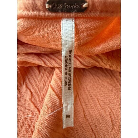 Free People Babydoll Puff Sleeves Violet Mini Dress In Grapefruit/Coral Size M - Picture 7 of 11